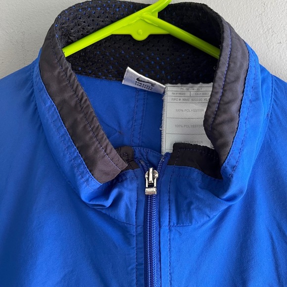 Vintage Nike Windbreaker Jacket Blue and Black Lightweight Full Zip - Picture 8 of 9